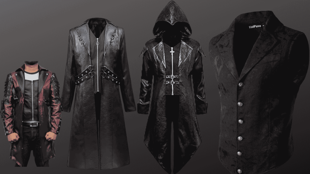 Cyberpunk Trench Coat & Classic Lace-Up Boots