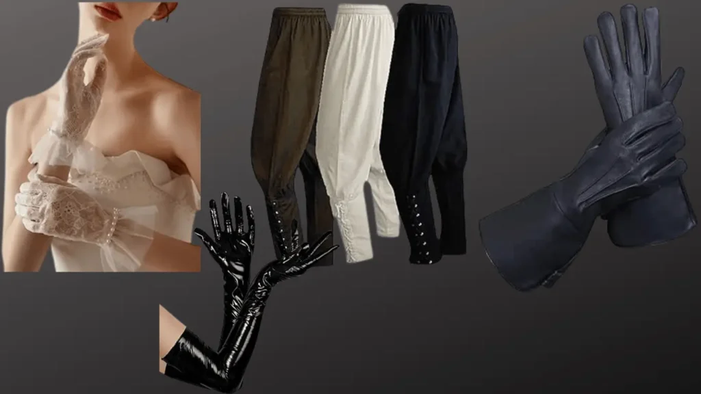 Pirate-Style Blouse Paired With Leather Pants With High-Tech Gloves