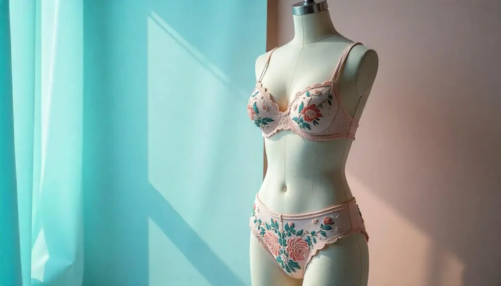 Wdirara Floral Embroidery Bra And Panty Set for wife